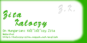 zita kaloczy business card